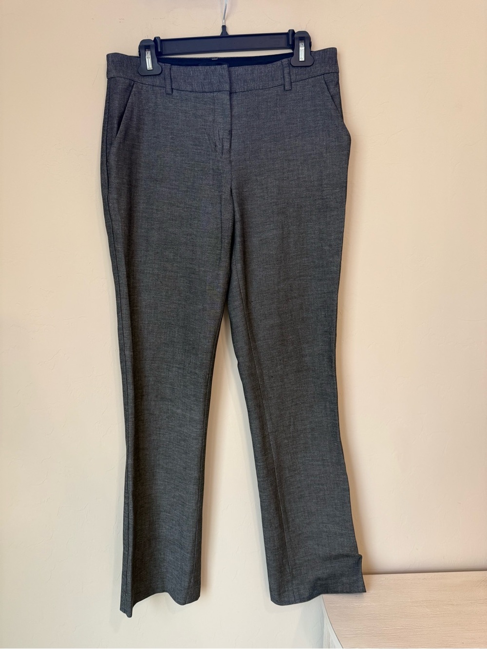 Express Gray Stretch Mid-Rise Bootcut Dress Pants